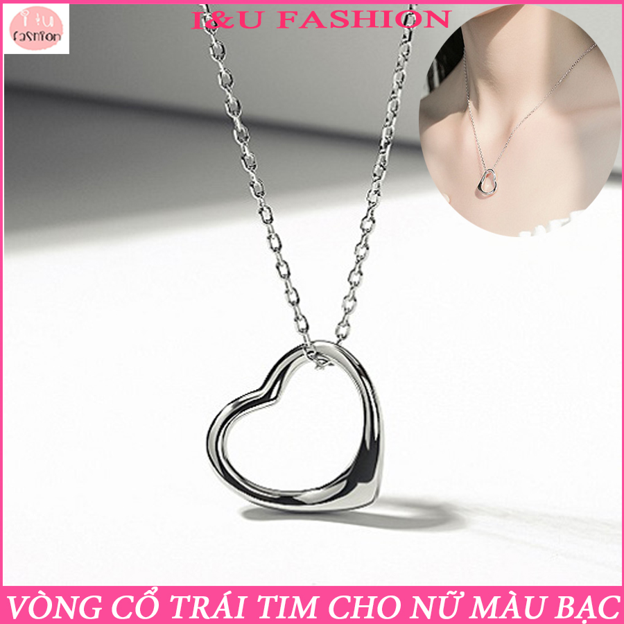 Vòng cổ dây chuyền nữ dạng sợi mảnh chất liệu kim loại hình trái tim màu Bạc phong cách đơn giản tinh tế thanh lịch và nhẹ nhàng cho nữ VC-18