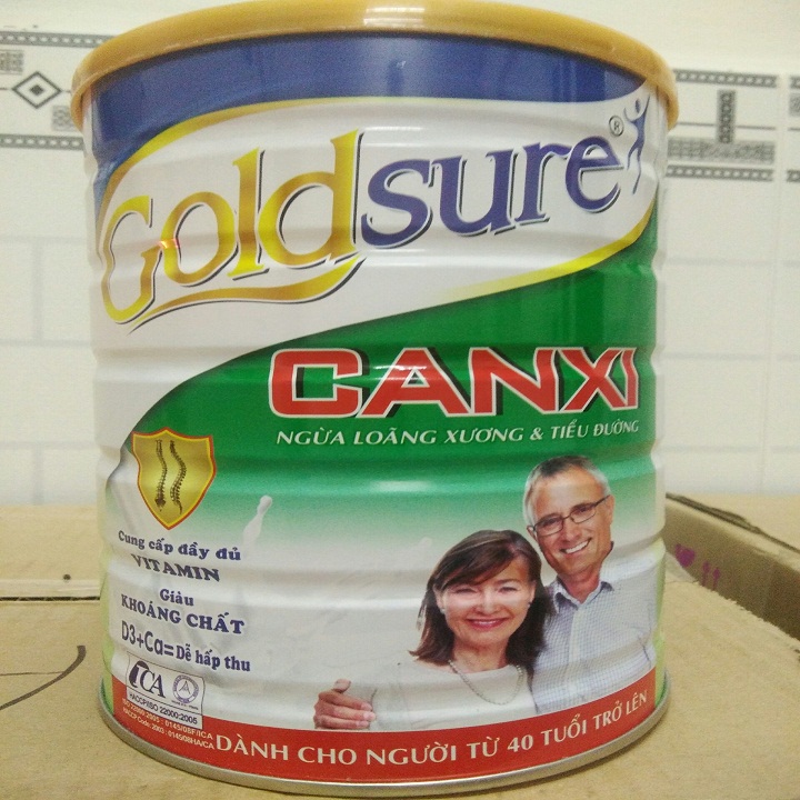 Sữa bột goldsure canxi dành cho người già loãng xương và tiểu đường lon 900g