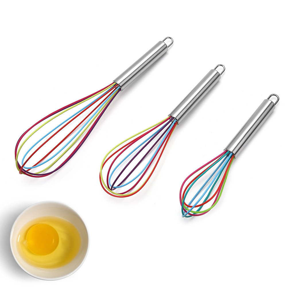 Phới đánh trứng nhiều size - Dụng cụ đánh trứng silicone