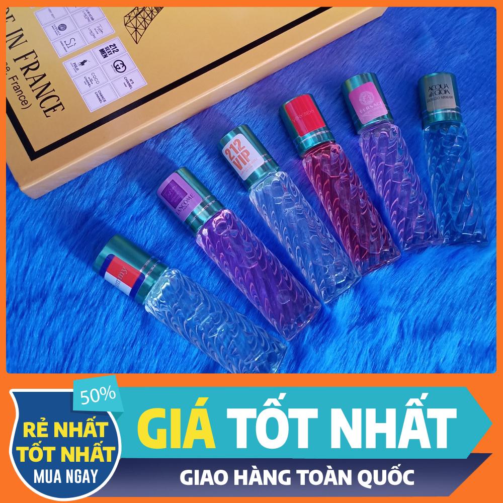Sét 6 Chai Nước Hoa Nam Nữ - Nước Hoa Pháp Dạng Lăn Siêu Thơm Tiện Lợi
