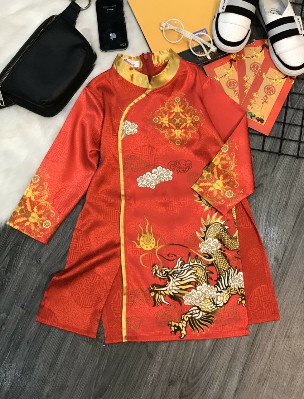 Áo Dài Cách Tân Bé Trai. Chất Vãi Gấm