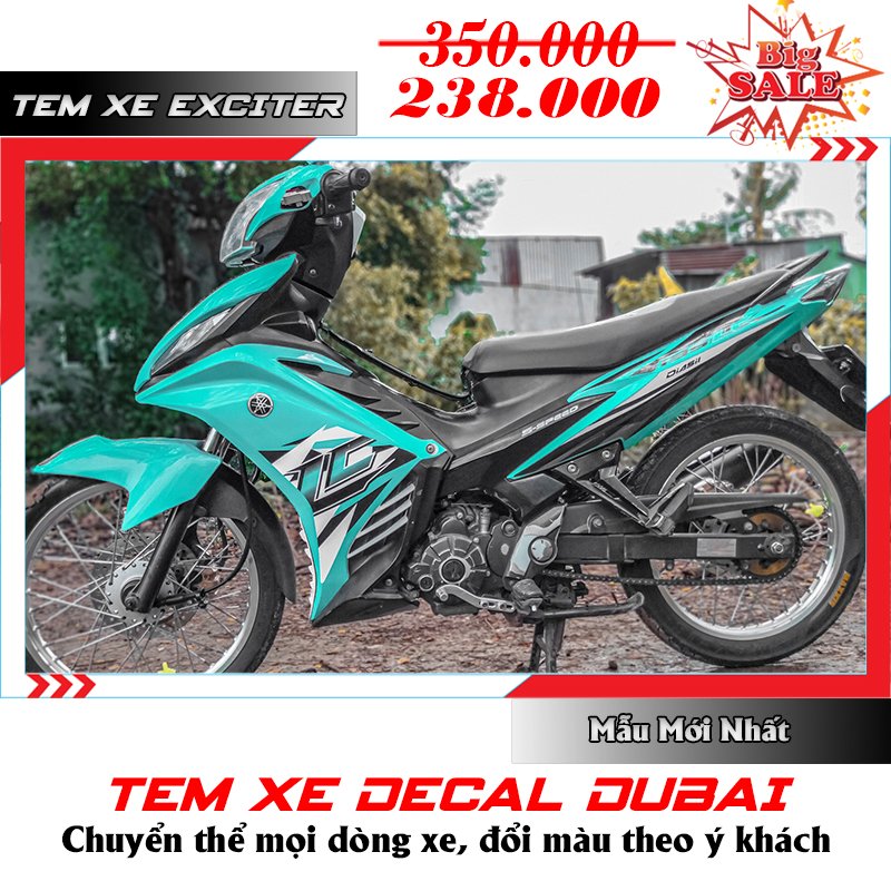Tem Trùm Exciter 135 Xanh Lục Bảo