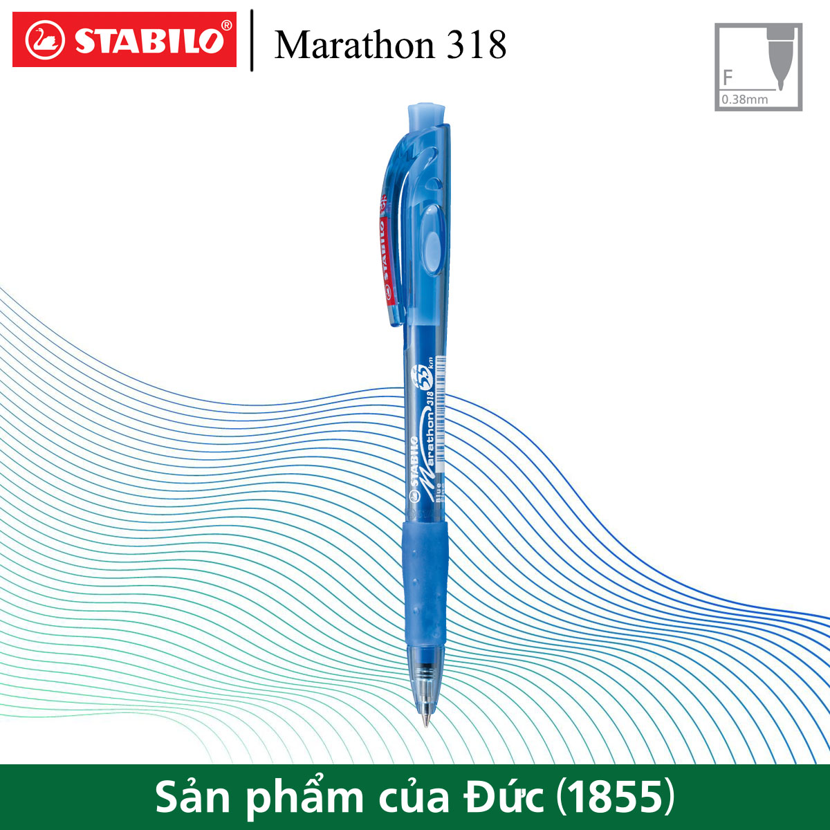 Bút bi STABILO Marathon BP318F (Xanh biển, Đen, Đỏ, Hồng, Xanh lá, Tím)