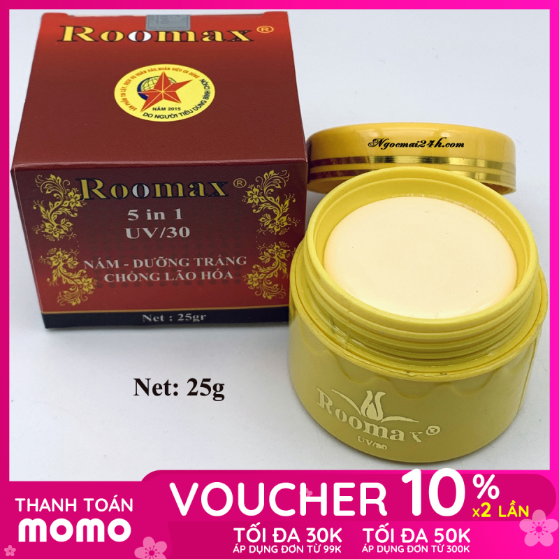 Kem nám dưỡng trắng da mặt chống lão hóa ROOMAX 5 in 1 25g màu đỏ giá rẻ