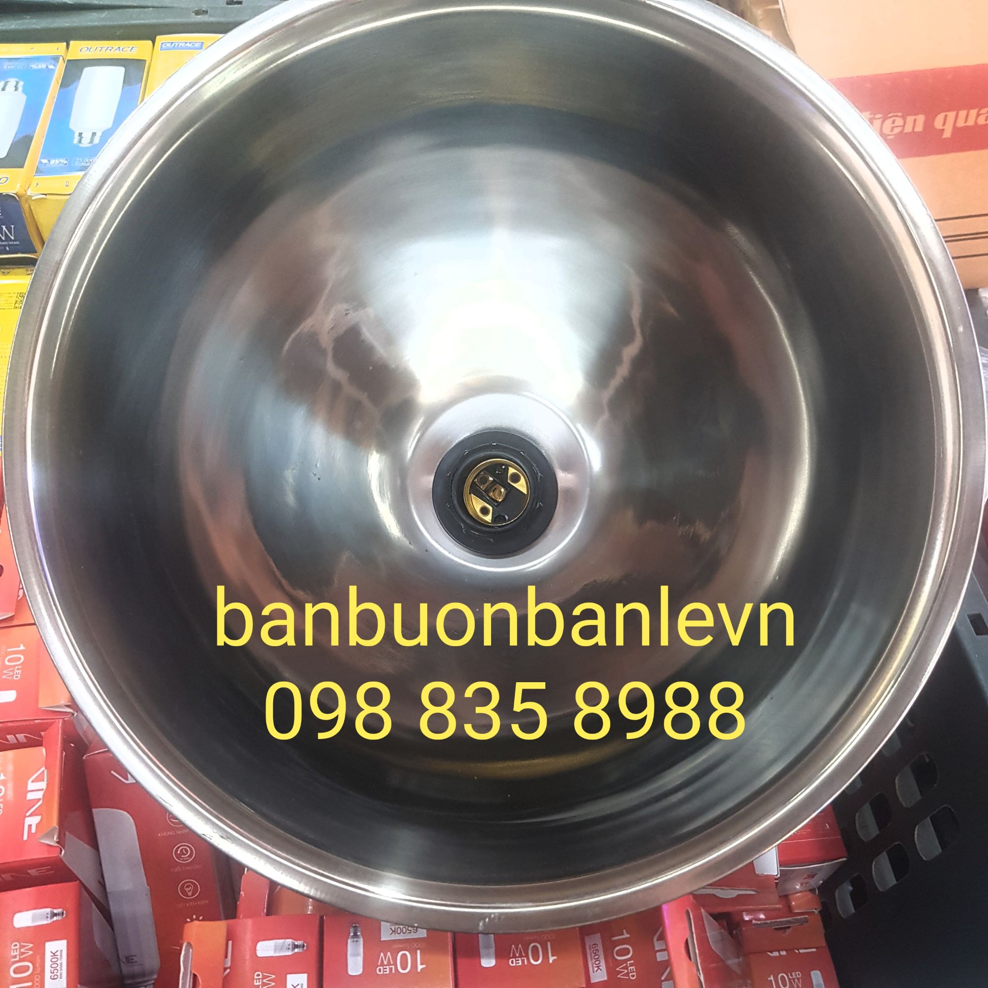 Chao đèn thả trang trí inox   D250