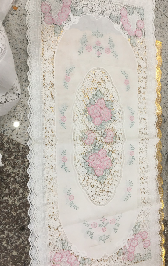 Khăn trải bàn 40*90cm - hoa văn dập nổi hình oval và chữ nhật- trải bàn salon- bàn ăn
