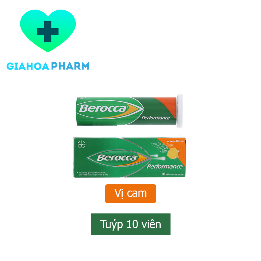 Berocca viên sủi tăng sức đề kháng- Hộp 10 viên - Cam