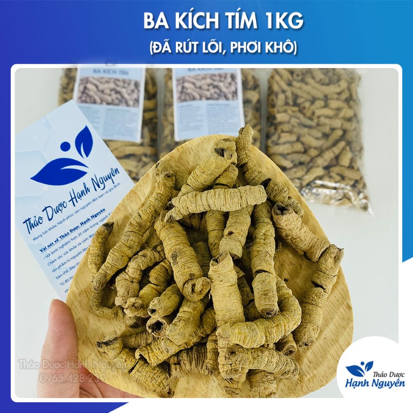 Ba kích tím khô 1kg, củ ba kích to, đã rút lõi, giúp bổ thận, tráng dương, tăng cường sinh lý