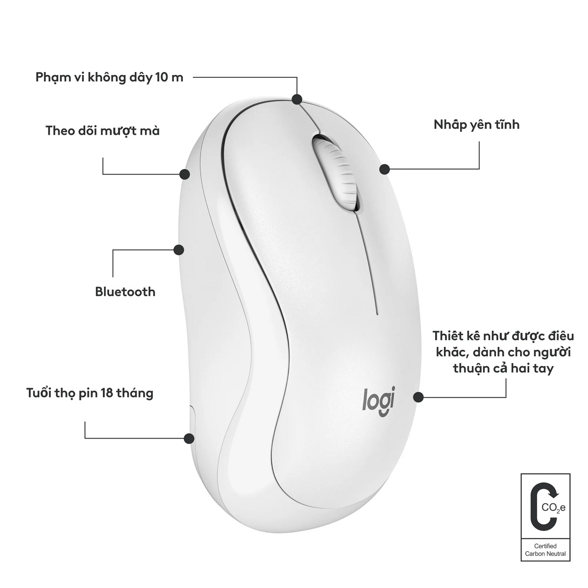 Chuột bluetooth Logitech M240 Silent - Hàng Chính Hãng