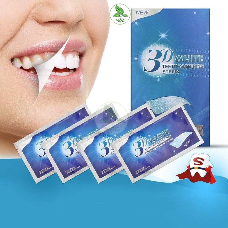 Miếng dán trắng răng tiện lợi 3D White Teeth Whitening Strips- Miếng dán trắng răng hiệu quả