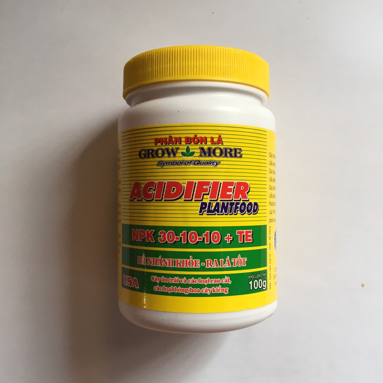 Phân Bón Lá Growmore Acidifier NPK 30-10-10+TE Đẻ Nhánh Khỏe – Ra Lá Tốt Giá bán hủ 100 gram