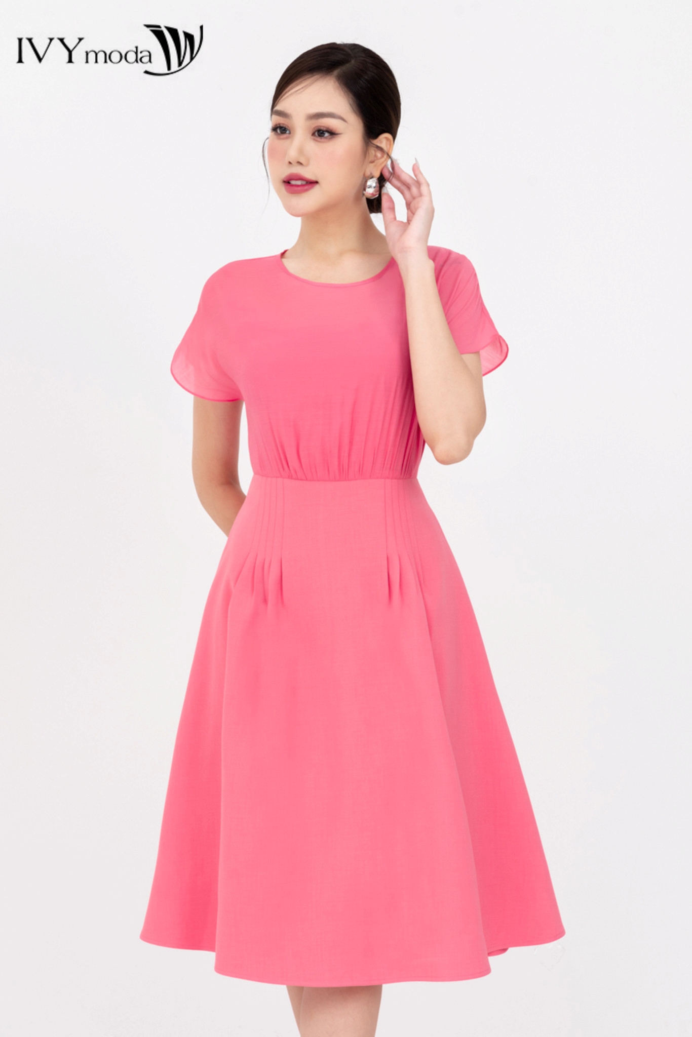 Đầm 2 lớp dáng xòe IVY moda MS 48M8285