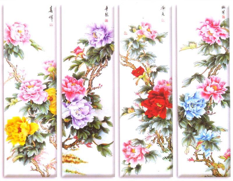 [HCM]Tranh Thêu Chữ Thập 3D Sắc Hoa Mẫu Đơn A871 (KHÁCH TỰ THÊU) KT:27X68CMX4