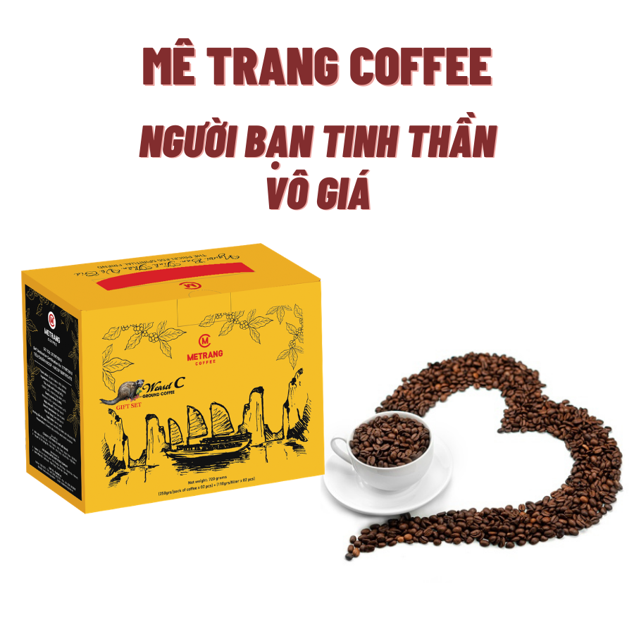 Cà Phê Chồn Mê Trang Gift Set - bột HCK (500g) + 2 phin inox