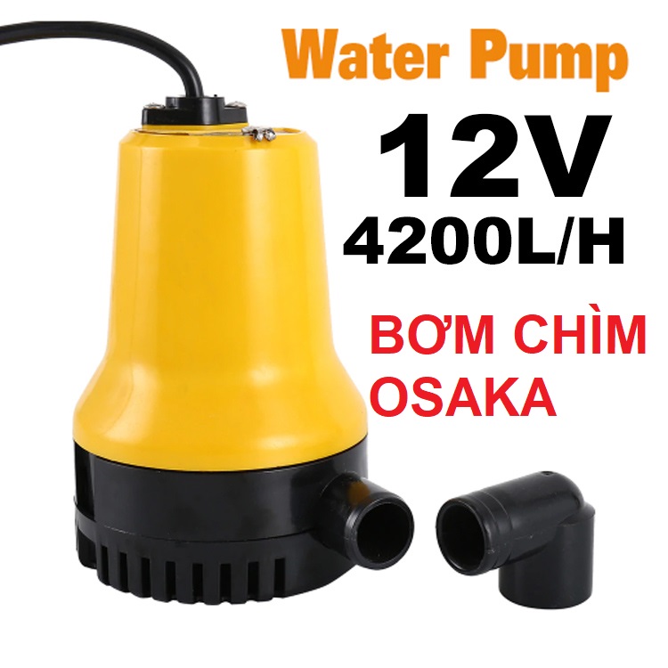 Máy bơm nước thả chìm mini 12V vỏ nhựa