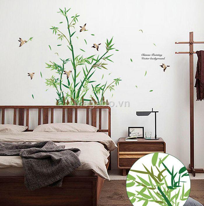 decal dán tường cây tre