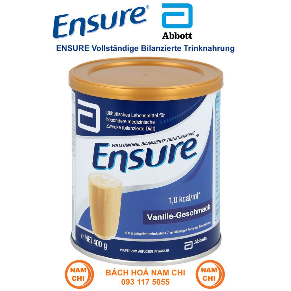 [ENSURE ĐỨC] Sữa Bột Abbott Ensure Original 400g Xách Tay Đức Chuẩn Nội Địa
