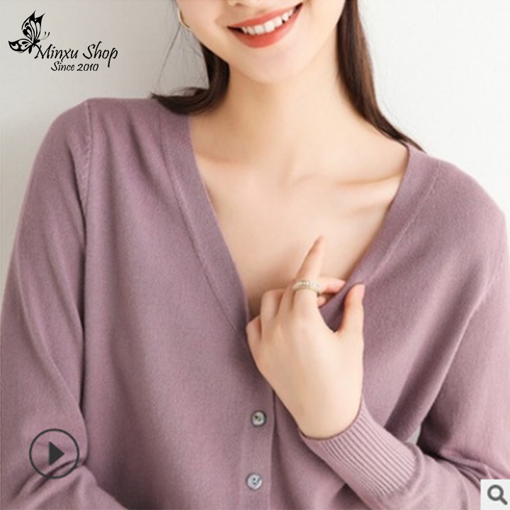 Áo Khoác Cardigan Len, Áo Len Nữ Tiểu Thư Xuất Nhật - Lên Phom Nhẹ Nhàng, Sang Trọng (Mã CD)