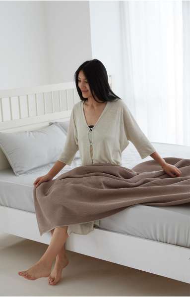 Kiểu Mỹ Giản Lược Tổ Ong Lớp Không Khí Thảm Khăn Bông 100% Cotton Tổ Ong Mát-xa Ga Trải Giường Nghỉ Trưa Chăn Điều Hòa Hai Người Bốn Mùa Bao Gồm