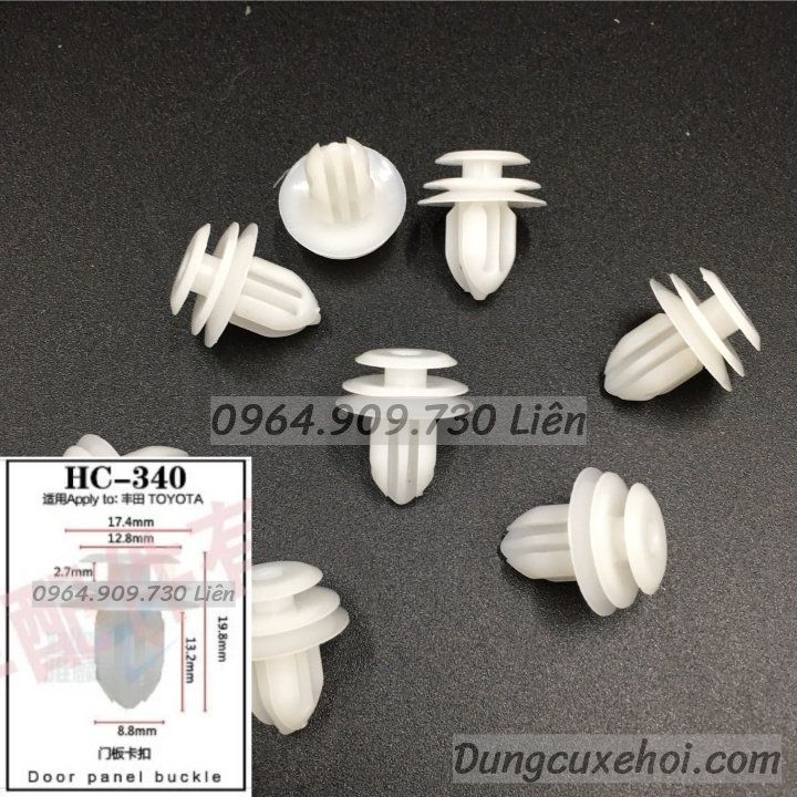 Bộ 20 đinh tán, chốt vít nở vit Nhựa Loại 1 cho xe hơi ô tô toyota Nhựa Nylon Polyme AHC340