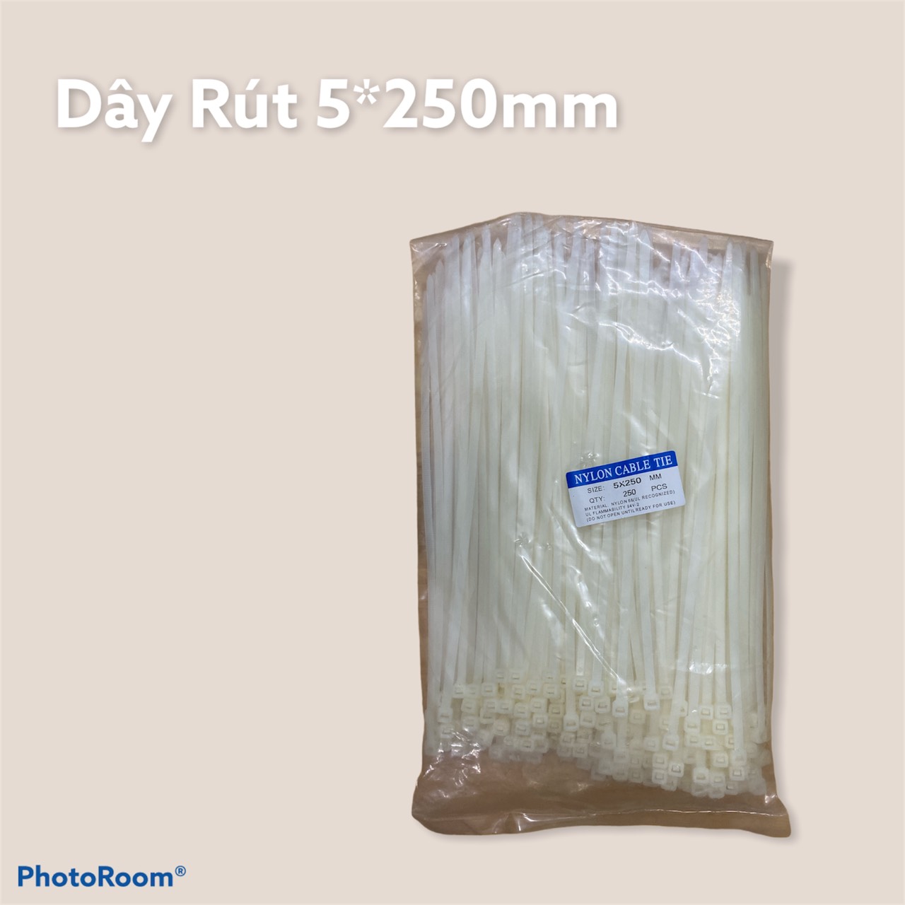 Dây rút nhựa 5*250mm ( ĐÓNG GÓI 1 BỊCH GỒM 250 SỢI DÂY RÚT )