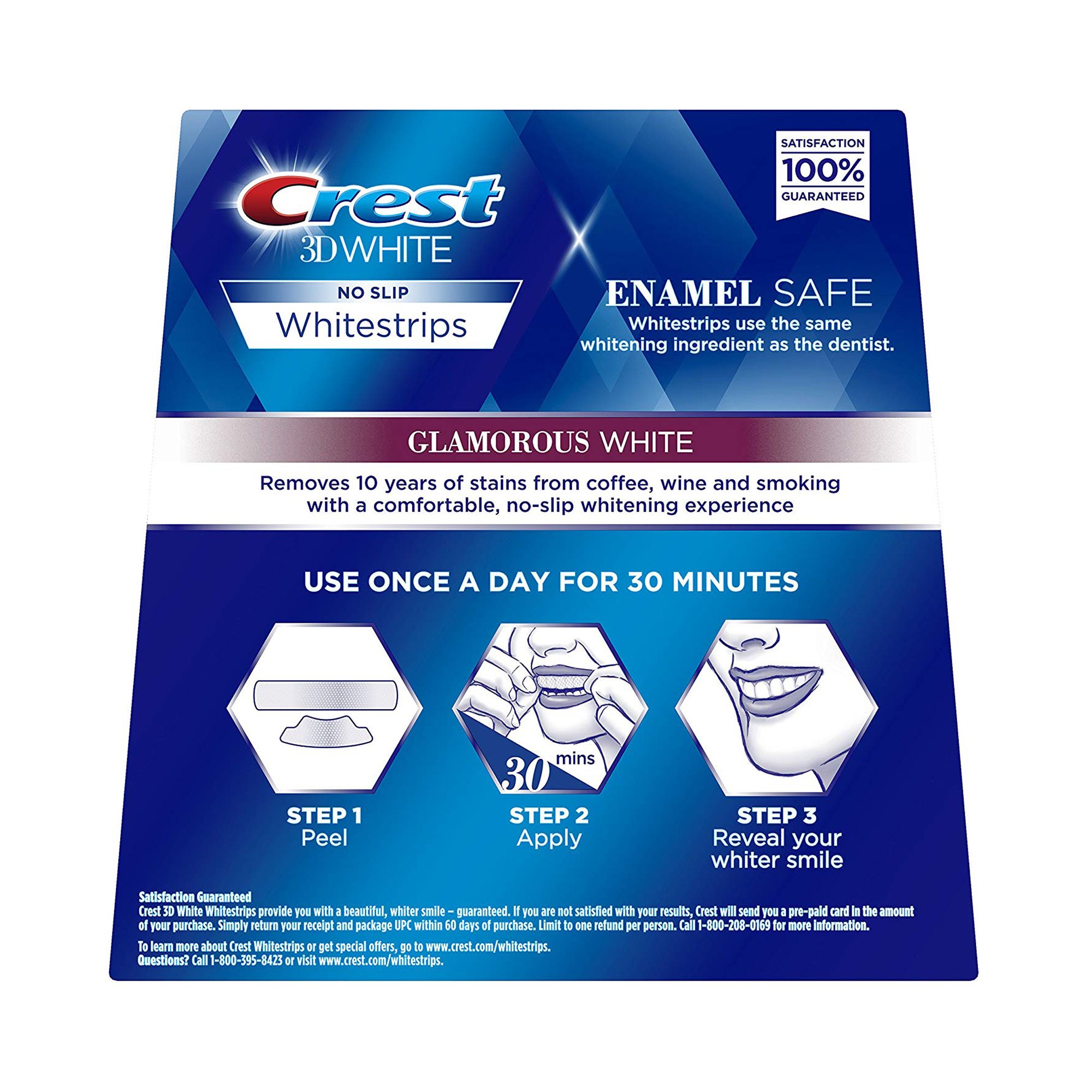 Hộp 14 cặp (14 miếng dán hàm trên và 1 4 miếng dán hàm dưới) dán trắng răng C.r.e.s.t 3D White Glamorous White của Mỹ