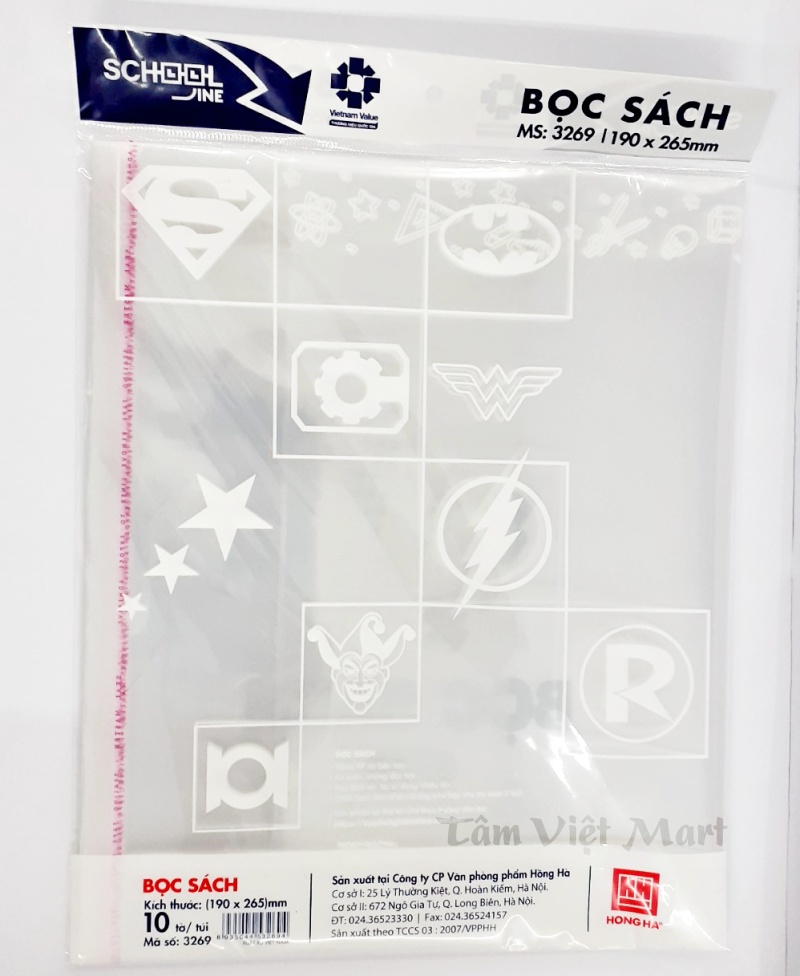 Bọc sách nilon Hồng Hà(Dùng cho học sinh Cấp 1 và Cấp 2)