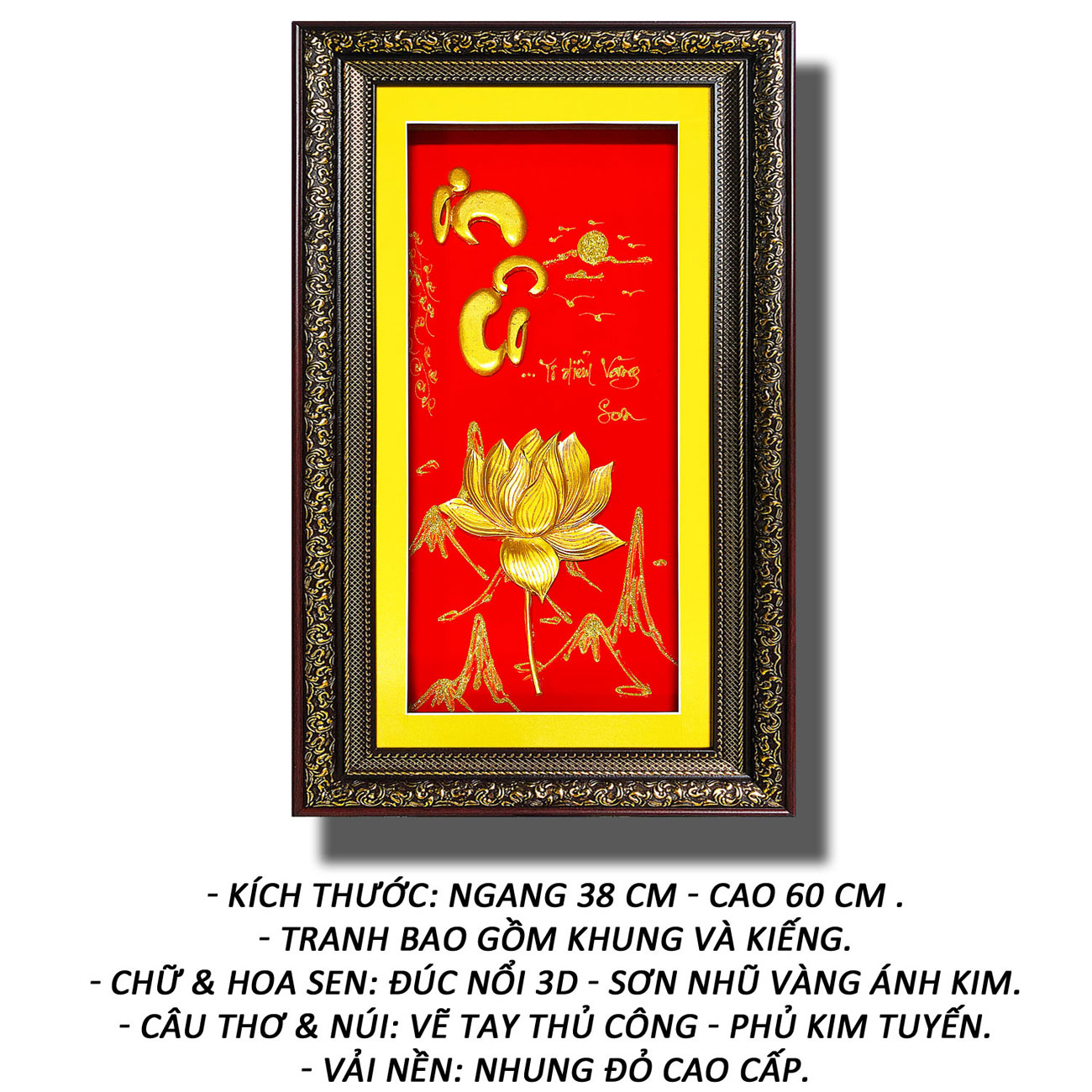 Tranh treo tường - Ơn Cô Tô Điểm Vàng Son 01 (KT 38 x 60 CM) - Tranh Minh Hiền