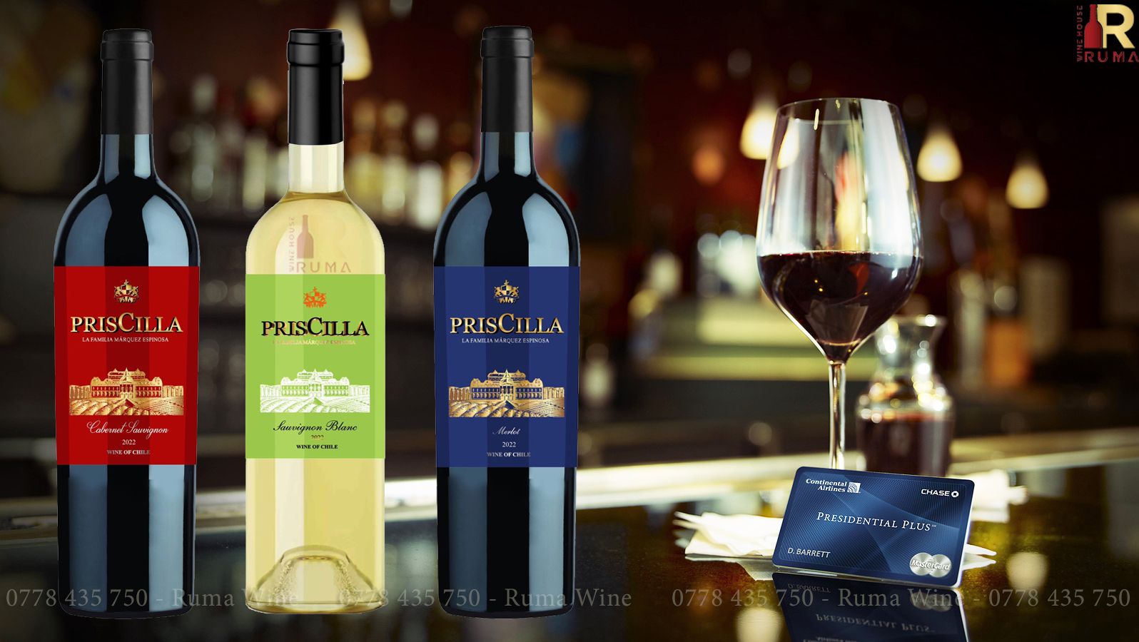 Vang Chile PrisCilla nhập khẩu - Nước Nho không qua chưng cất
