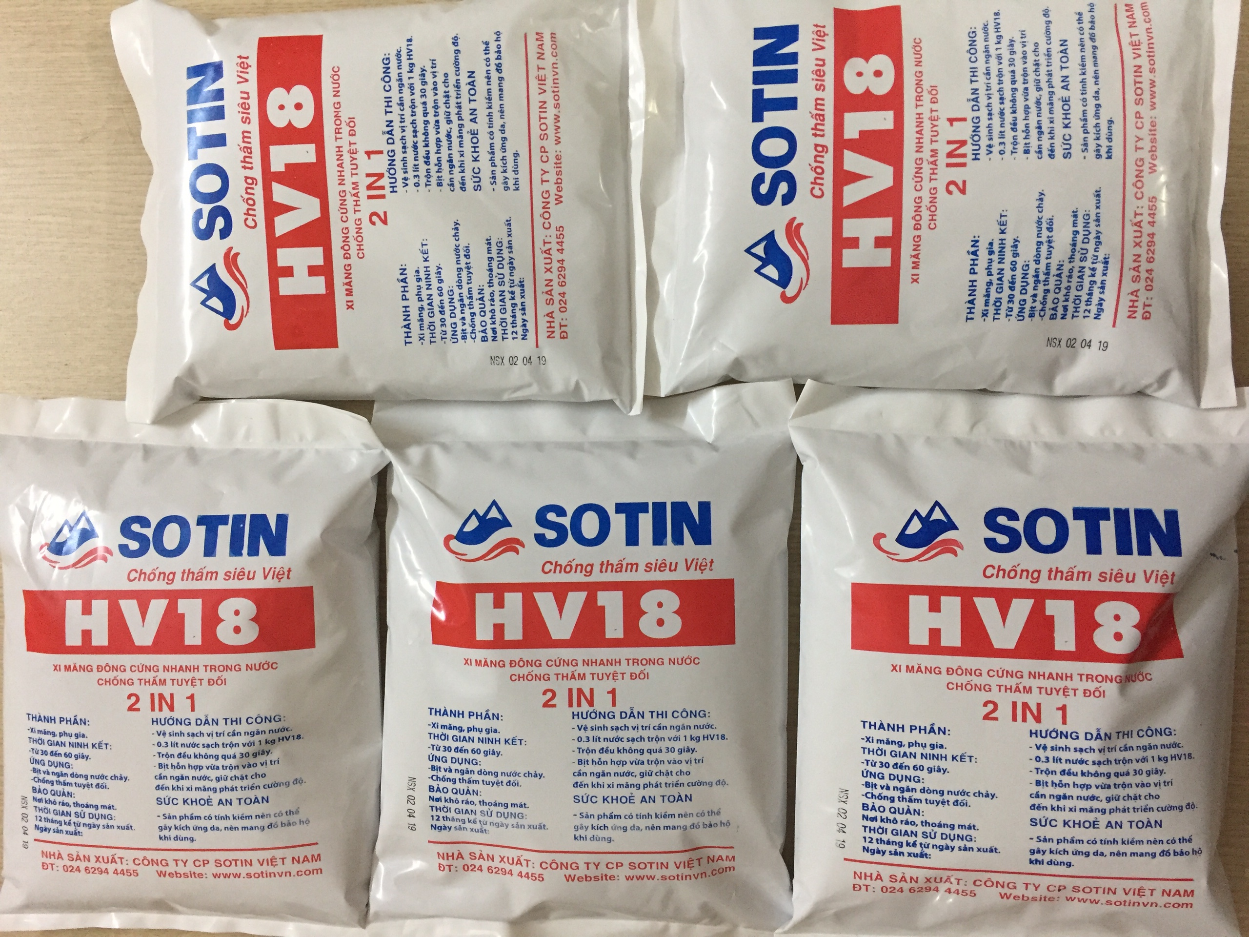 HV18 - XI MĂNG ĐÔNG CỨNG NHANH CHỐNG THẤM
