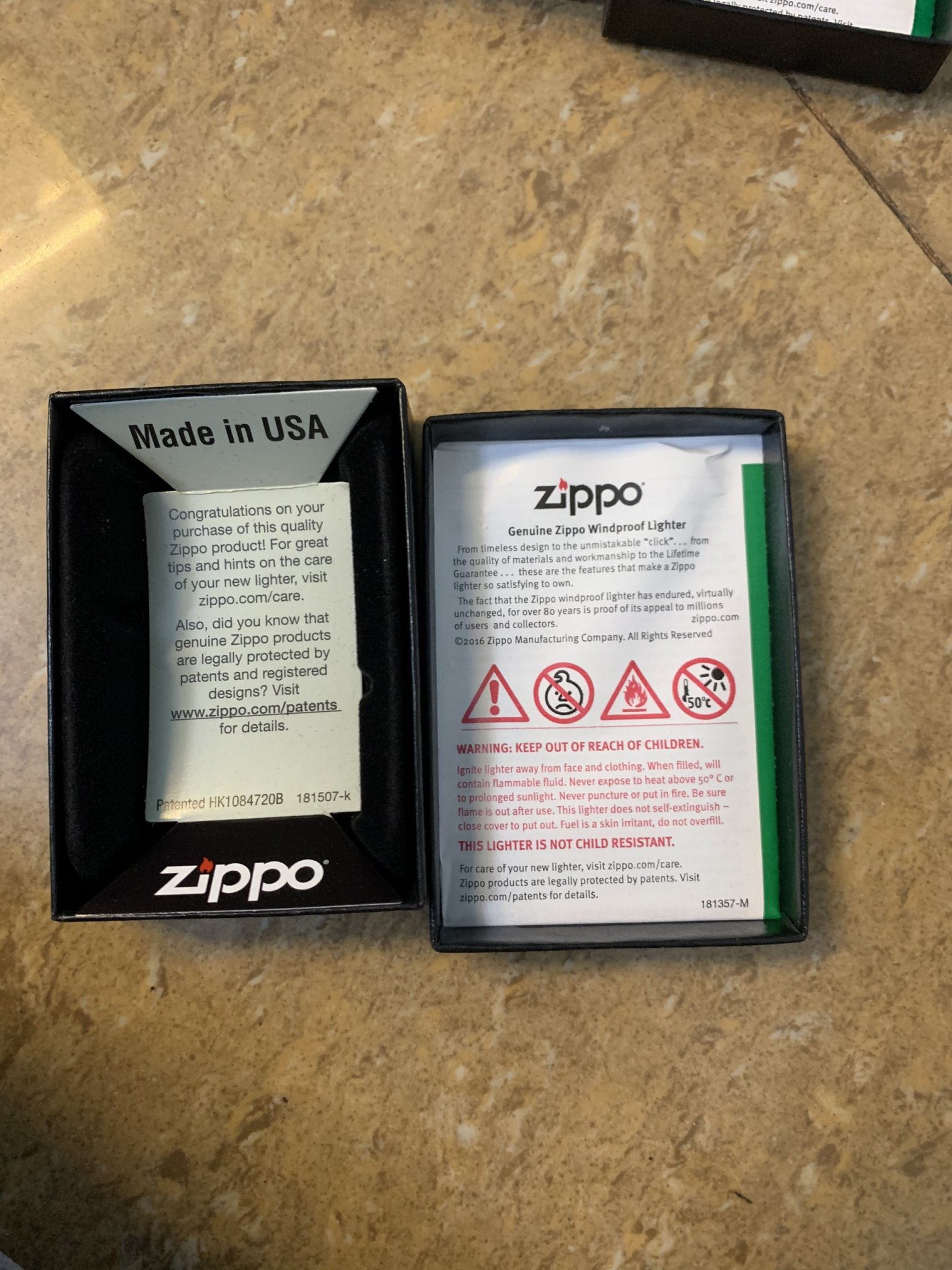 Hộp giấy bảo quản zippo