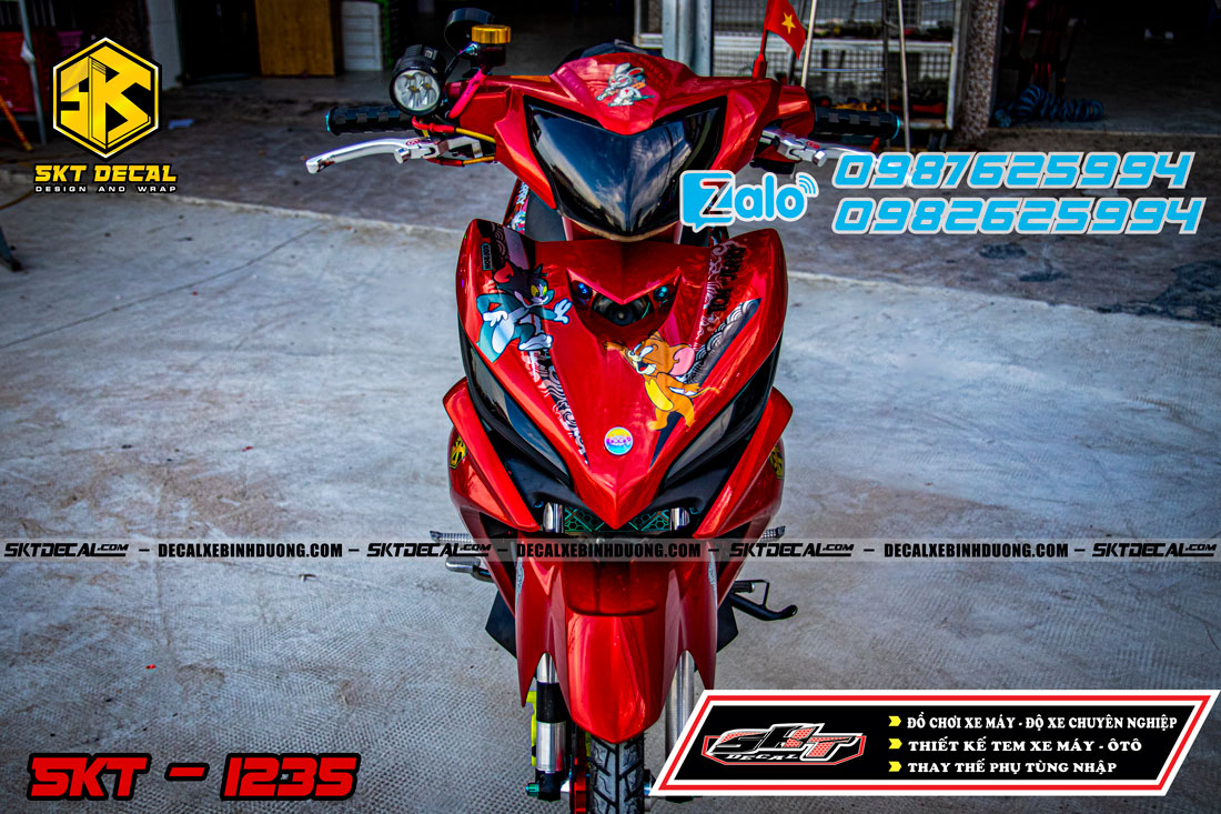 tem trùm exciter 135 đỏ đen tom and jerry