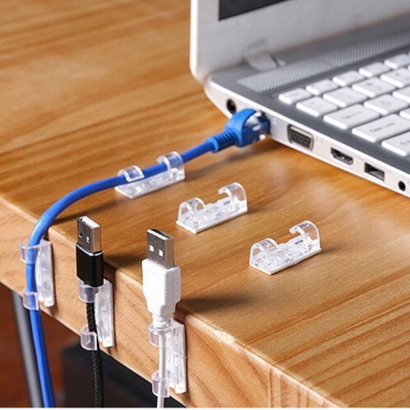 Comno 20 miếng kẹp dây điện cố định dán tường, cố định dây sạc điện thoại