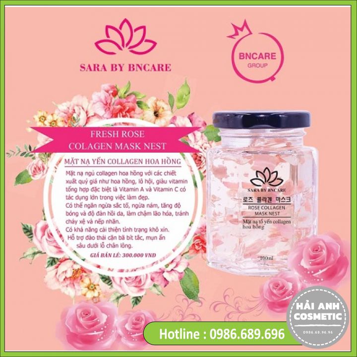 Mặt Nạ Yến Tươi Collagen Hoa Hồng