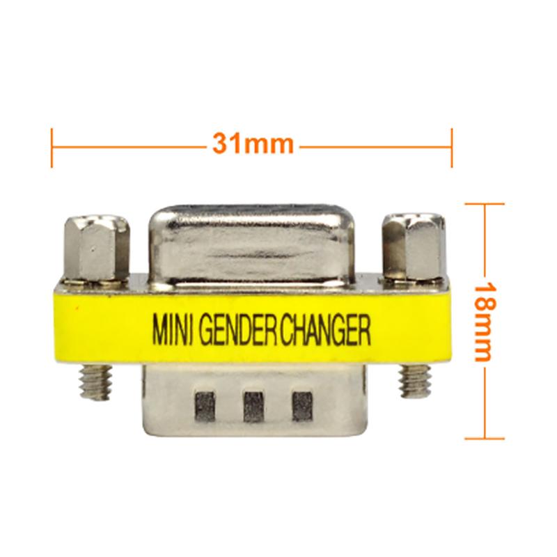 Đầu nối cáp RS232/DB9 1 đầu âm 1 đầu dương (Đầu jack nối DB9/RS232 1 đầu đực 1 đầu cái) 