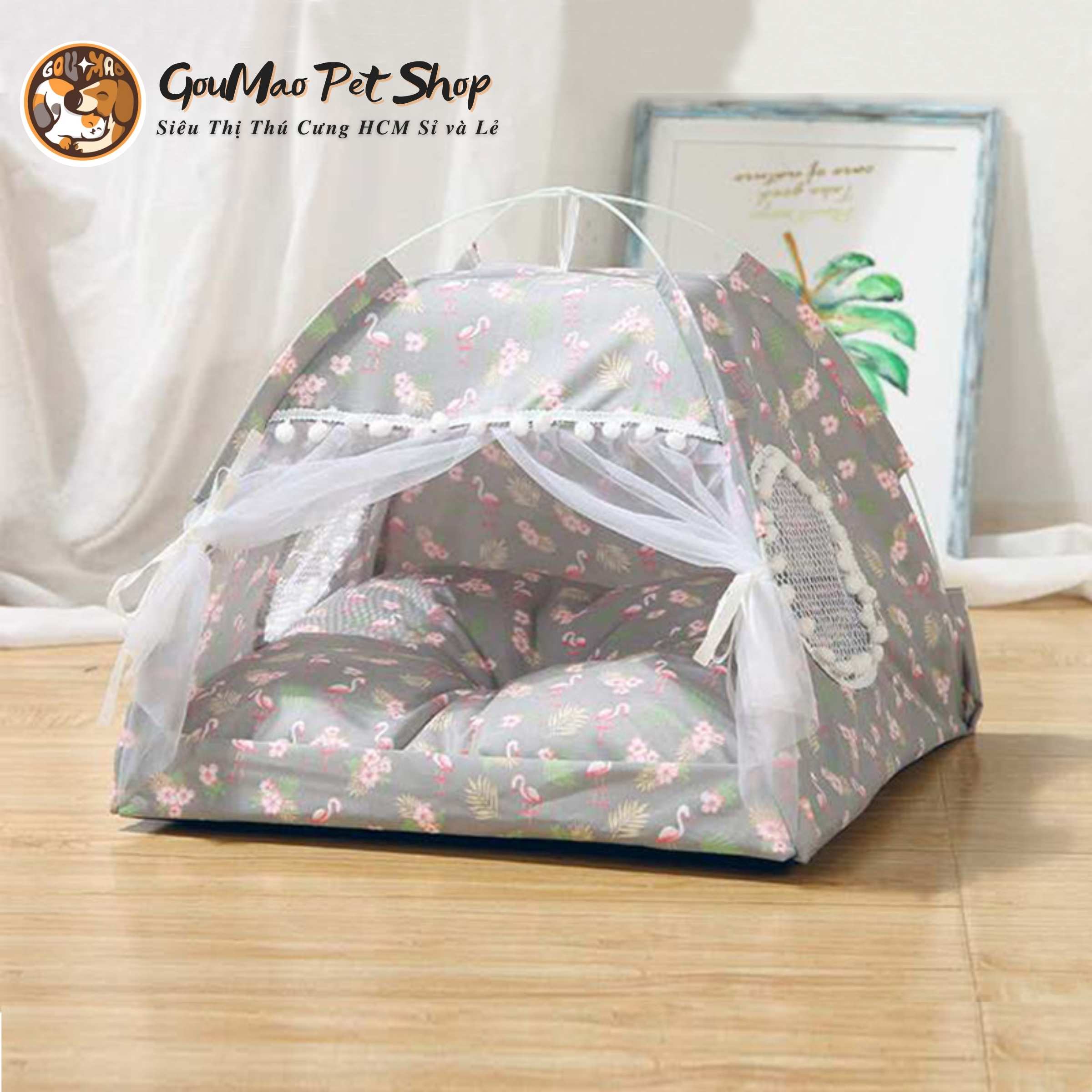 Lều ngủ, nhà ngủ có thể tháo rời dễ dàng vệ sinh cho thú cưng chó mèo - goumao pet