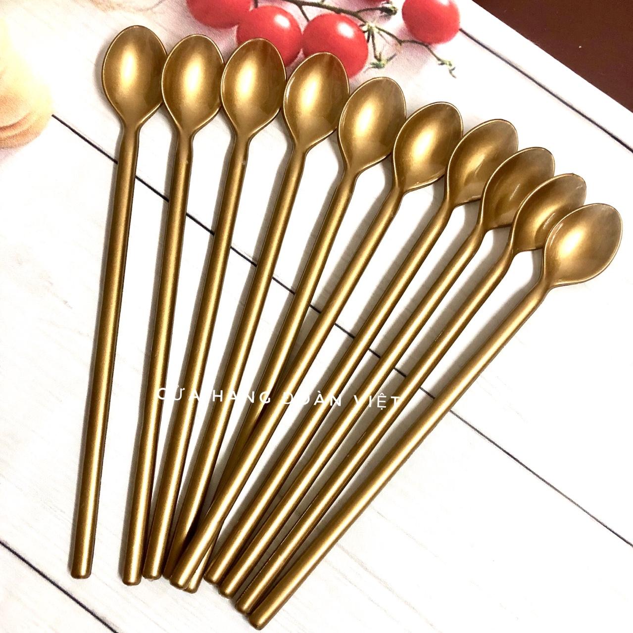 Muỗng Nhựa - Combo 10 Muỗng Nhựa Sinh Tố , Trà Sữa 20cm. Đồ Gia Dụng nhà bếp, Dụng cụ pha chế, Khuôn làm bánh và nguyên liệu