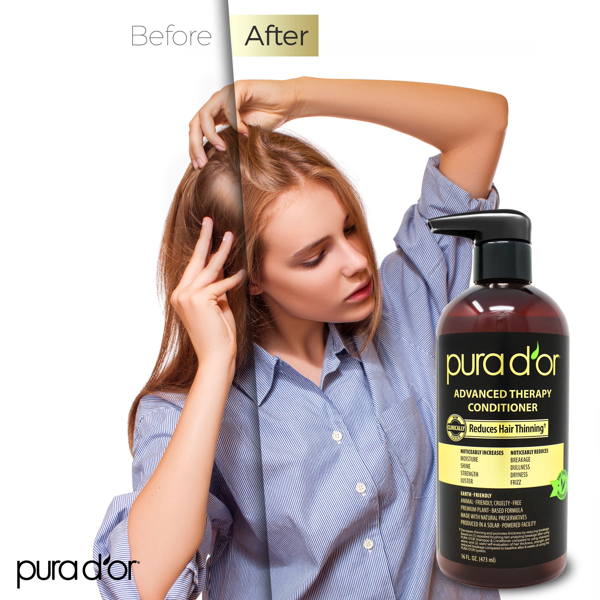 PURA D'OR ADVANCED THERAPY CONDITIONER 709ML (LARGE SIZE) / DẦU XẢ LÀM DÀY TÓC