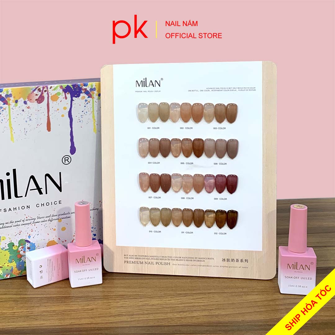 Set sơn gel thạch mã nâu 12 màu tặng kèm bảng màu