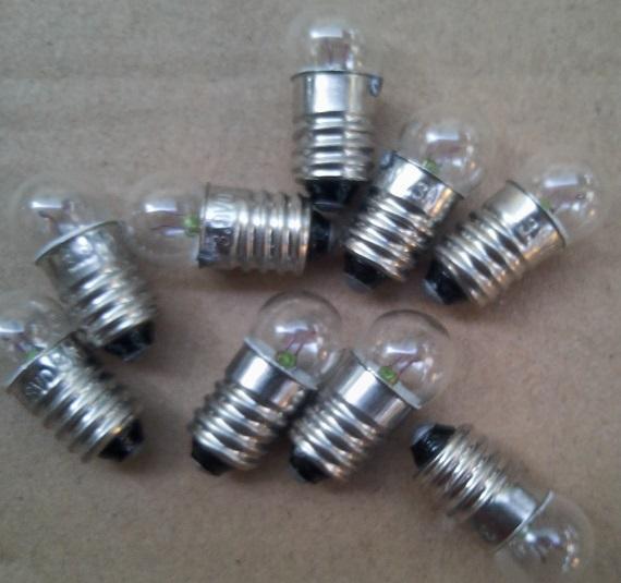 COMBO 10 bóng đèn sợi đốt 3.8V 0.3A  ĐUÔI XOÁY 10MM E10