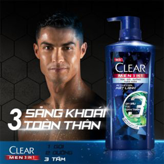 [HCM]Dầu gội CLEAR Men 3 trong 1 - ACTIVE COOL BẠC HÀ - 630g