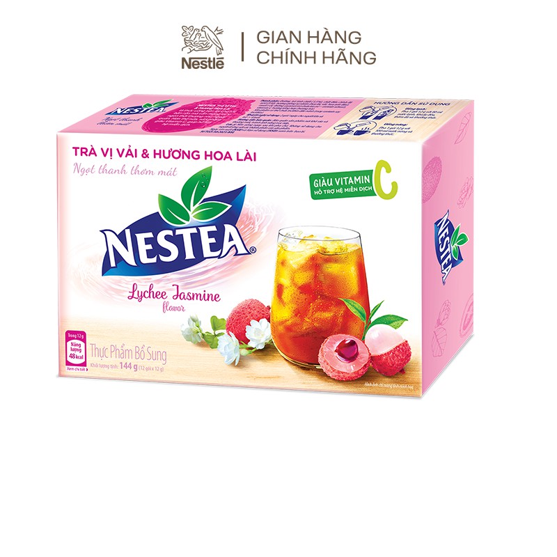 (VẢI LÀI) Trà Nestea vị vải & hương hoa lài (12 gói x 12g)