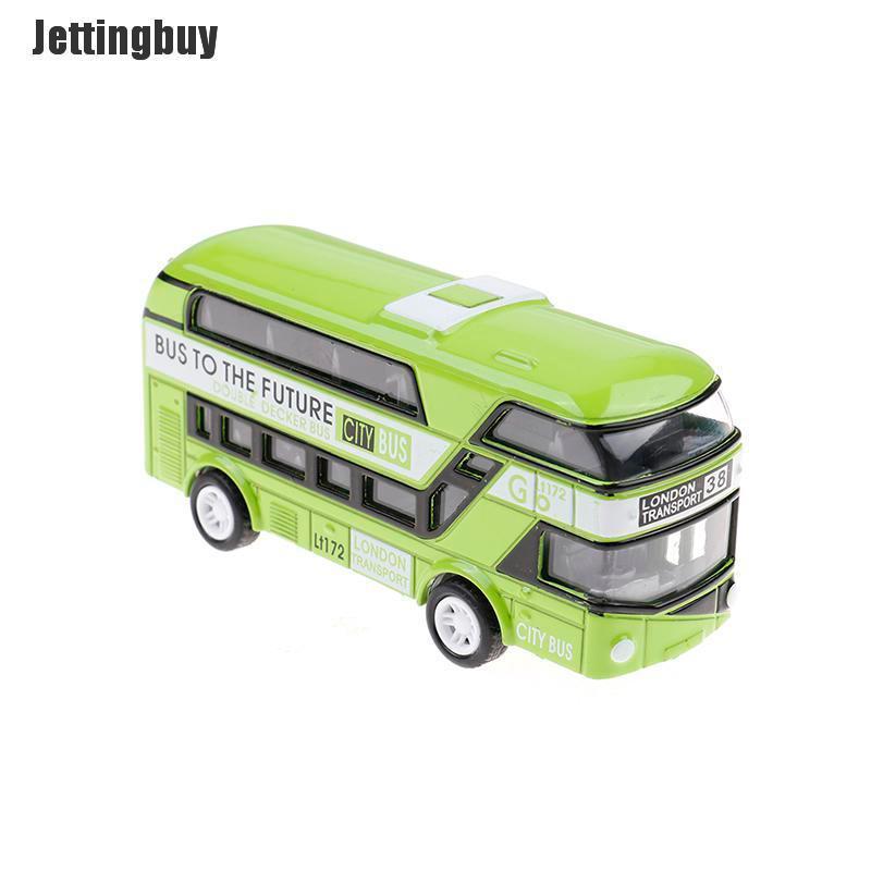 Jettingbuy Kid metal diecast cars toys pull back 1:43 double decker london bus toy gift