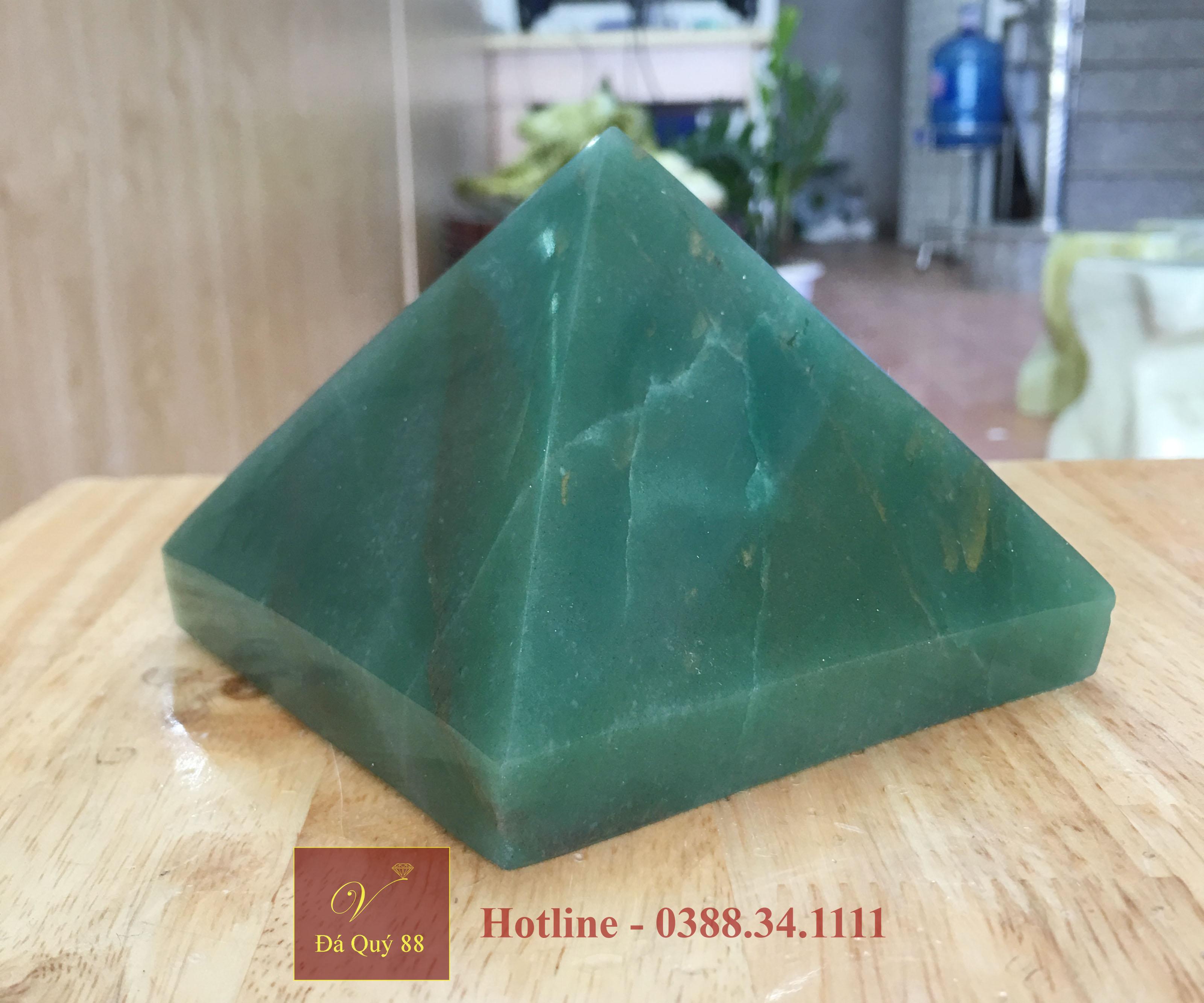 Kim Tự Tháp Đá Thạch Anh Xanh Tự Nhiên Nguyên Khối 8,6cm