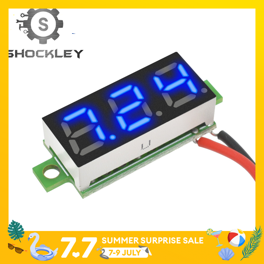 Shockley, Thiết Bị Kiểm Tra Điện Áp  Vôn Kế DC Kỹ Thuật Số Mini DC 3.7~30V Với Màn Hình LED 0.28 Inch