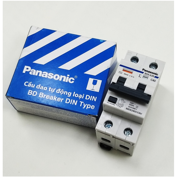 Cầu dao - Aptomat chống giật PANASONIC 2P 40A - 63A/30mA 240VAC Chính hãng