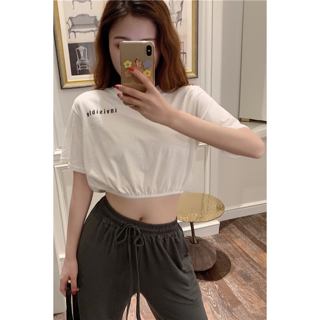 Áo Croptop Nữ Eo Chun INVISIBLE