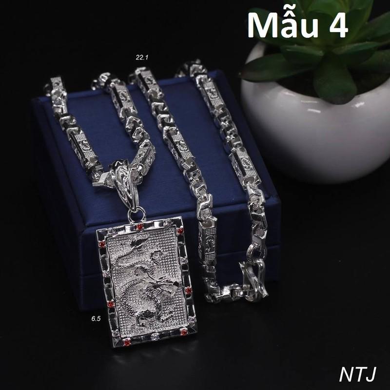 Dây Chuyền Vòng Cổ Nam Bạc 925 Rồng cuộn Uy Quyền