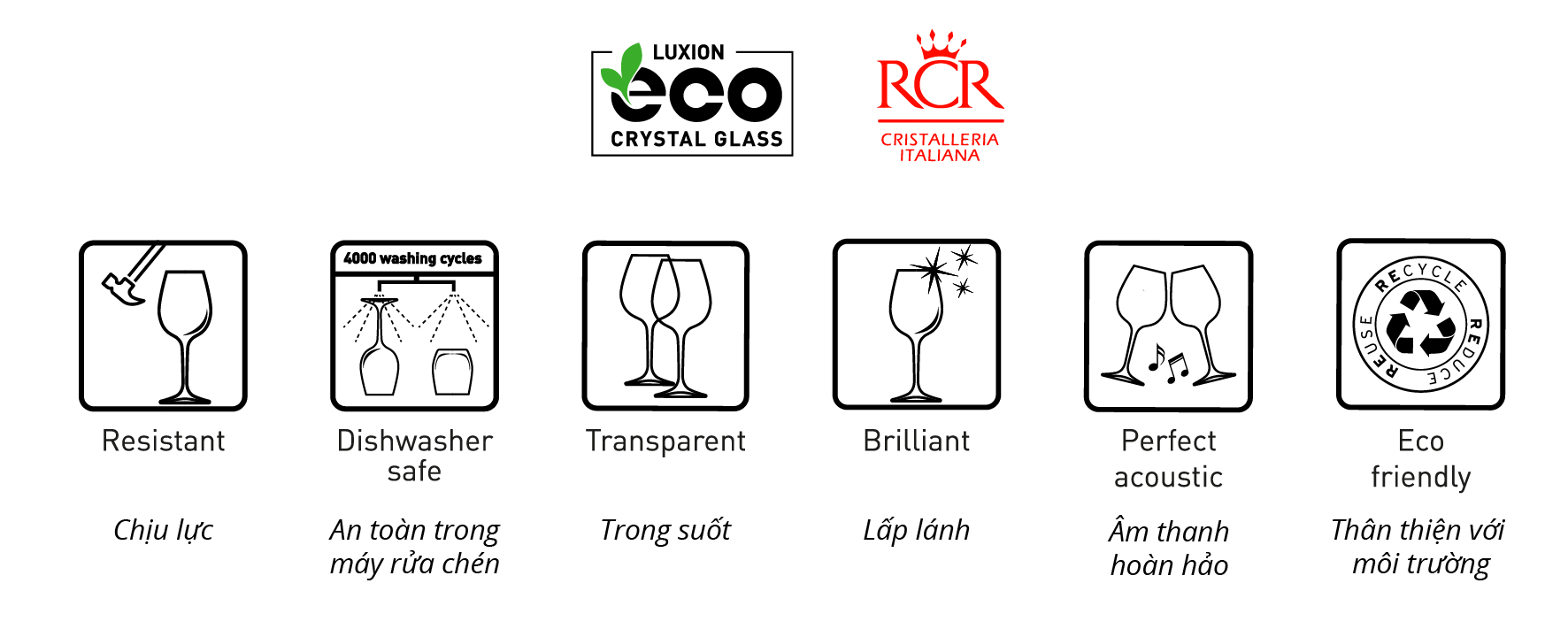 Ly Rượu Vang Thuỷ Tinh Pha Lê RCR - Aria Goblet 460ml