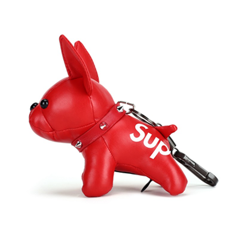 Móc khóa chó bulldog Supreme keychain